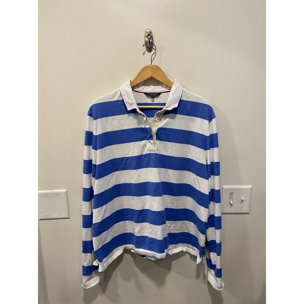 Vineyard Vines Women’s Heritage Striped Rugby Polo Shirt Size XL Preppy Classic